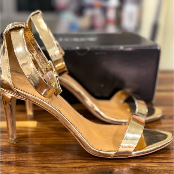 J. Crew Shoes - Exquisite J.Crew Metallic Gold Strappy Heels Sz 8.5